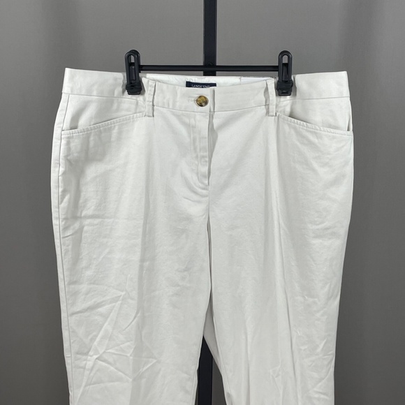 NEW Lands End Pants Womens 14 khaki beige straight leg casual - Picture 2 of 10